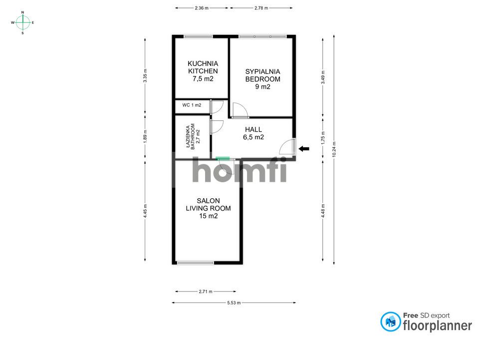 Cosy one bedroom apartment in Krzyki - first rental - Apartment - Rent - Wrocław, Krzyki / Huby