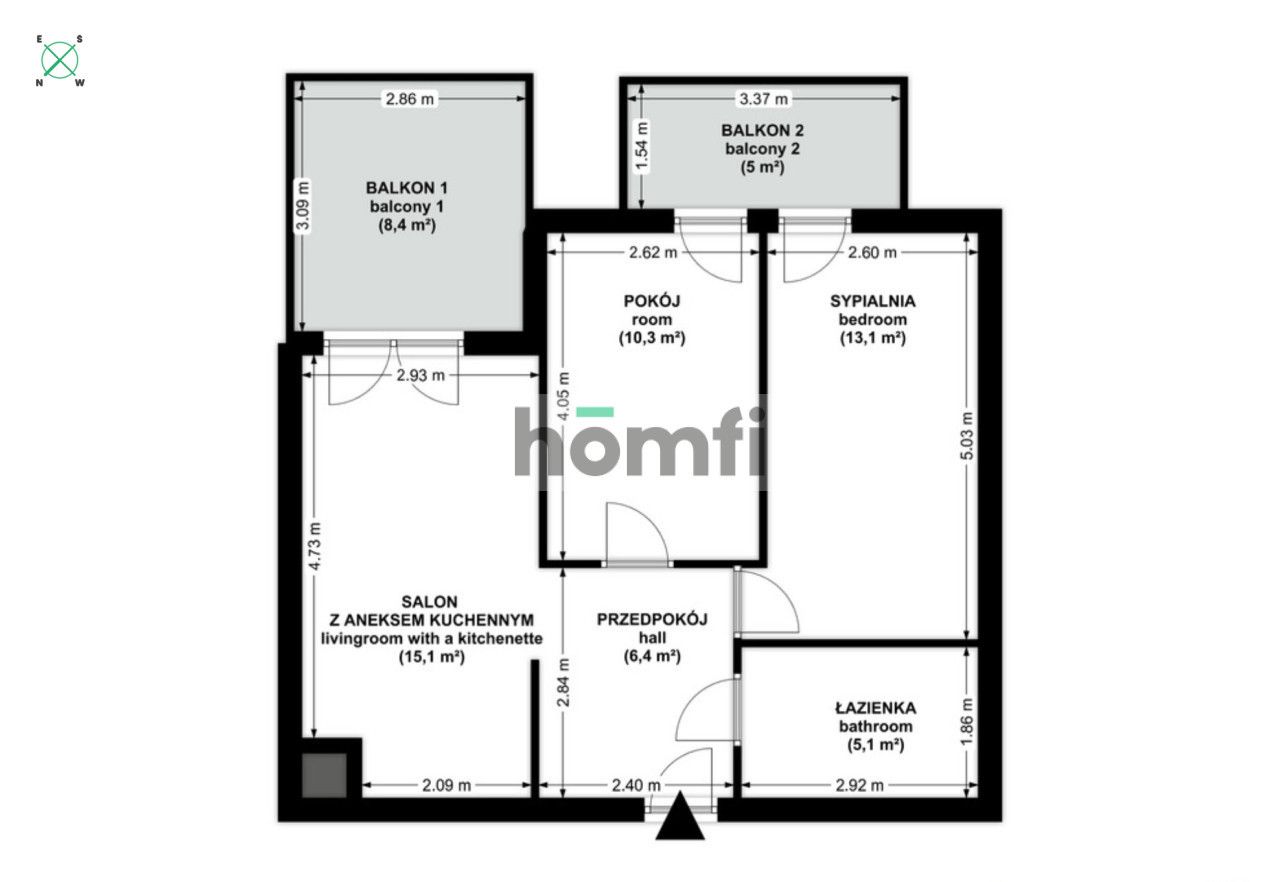 3 pokoje | 2 balkony | kameralne osiedle | Kraków, Morcinka - Mieszkanie - Sprzedaż - Kraków, Wzgórza Krzesławickie