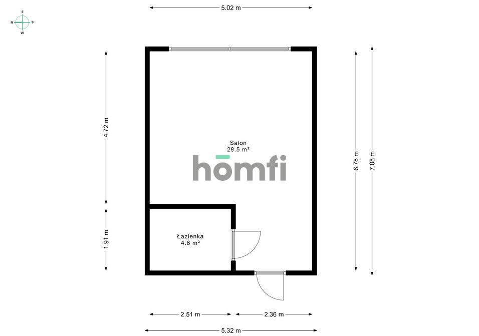 a high standard studio apartment in Mokotów - Квартира - Оренда - Warszawa, Mokotów / Wyględów