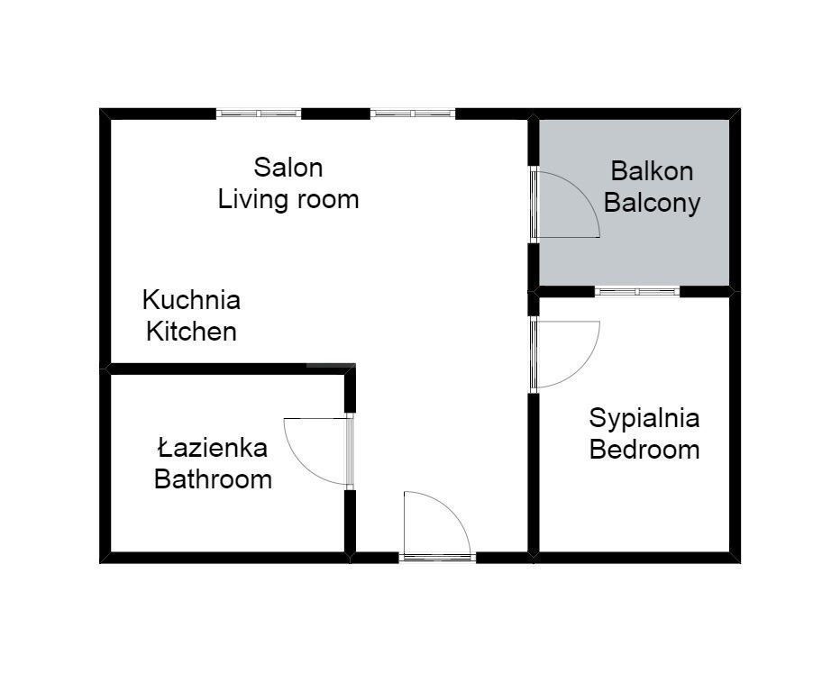 2-rooms apartment with balcony - Apartment - Rent - Kraków, Krowodrza / Mydlniki