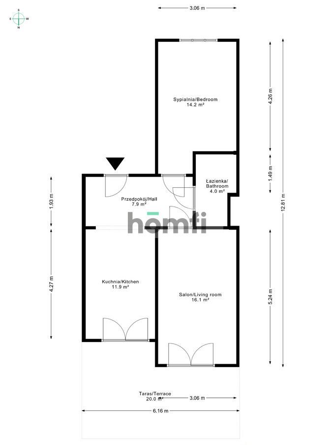 Spacious apartment located near the park | 54 m² - Apartment - Sale - Wrocław, Fabryczna / Maślice