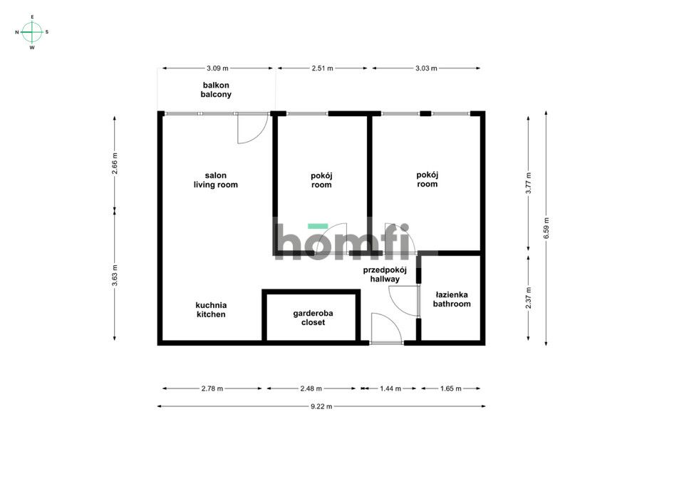 3 rooms, balcony, garage, and river view - Klecina - Квартира - Оренда - Wrocław, Krzyki / Klecina