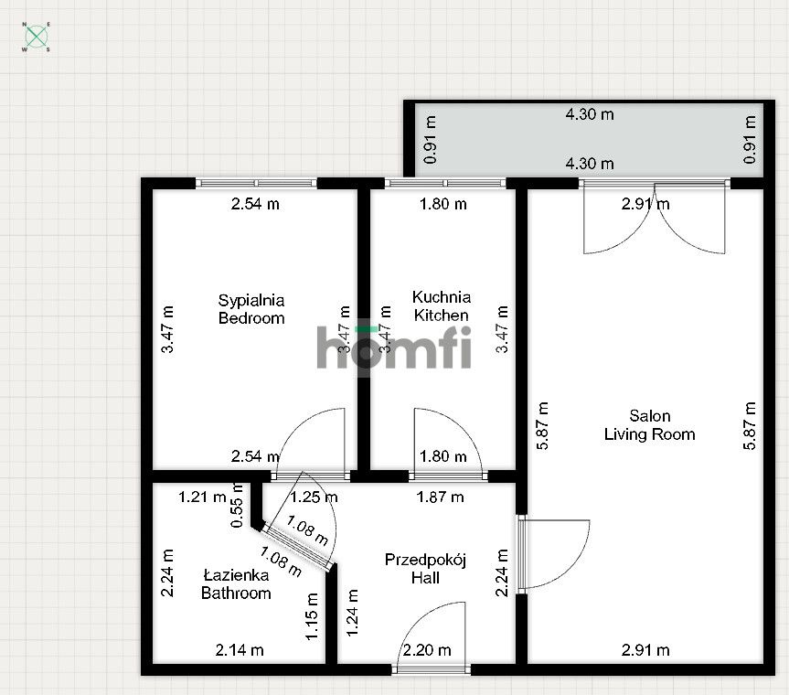 New 2room apartment at Czernicka street - Psie Pole - Квартира - Оренда - Wrocław, Psie Pole