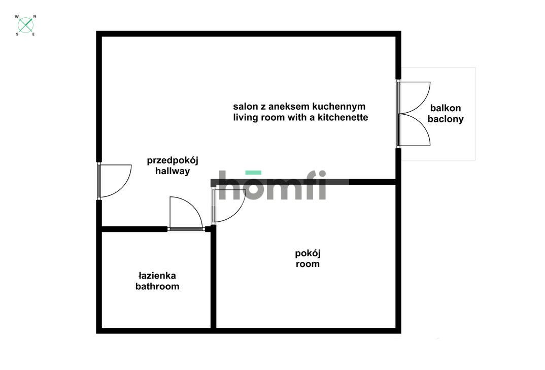 2 rooms with balcony and garage in the center - Квартира - Оренда - Wrocław, Krzyki / Południe