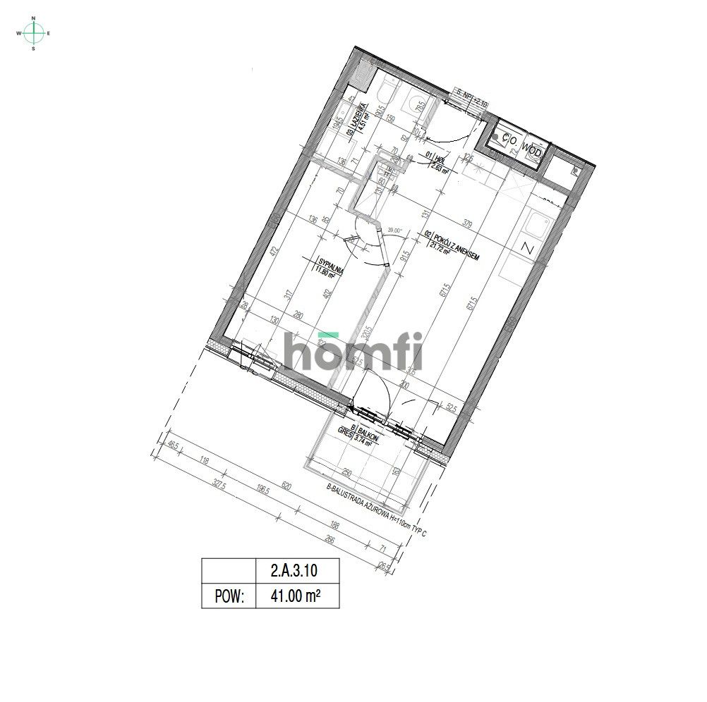Stylish 2-room apartment with balcony - Electricians, Cranes I - Apartment - Sale - Gdańsk, Śródmieście