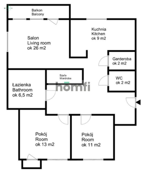 Przestronne 3 pok na Mokotowie | Metro Wierzbno - Mieszkanie - Sprzedaż - Warszawa, Mokotów