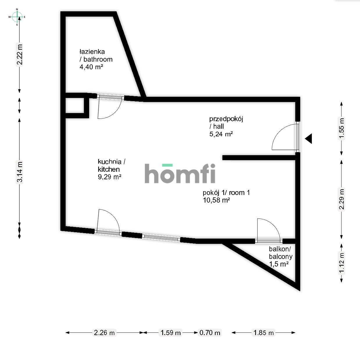 STUDIO APARTMENT | Roślinna Street | Balcony | Elevator - Квартира - Оренда - Wrocław, Fabryczna / Muchobór Wielki
