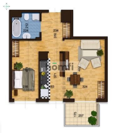 A two-room apartment (ul. Sołtysowska/Aleja Pokoju/Czyżyny) - Apartment - Rent - Kraków, Nowa Huta / Czyżyny