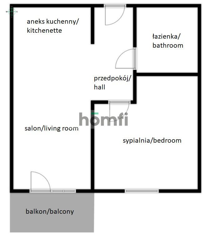 Cozy two-room apartment for rent - Apartment - Rent - Gdańsk, Jasień