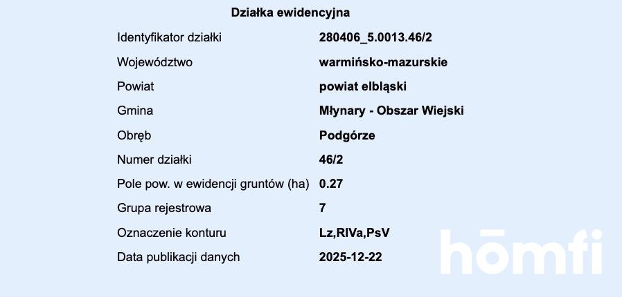 plot RIVa 2,61 hectare Zaścianki, elbląski - Plot - Sale - Elbląski, Młynary / Zaścianki