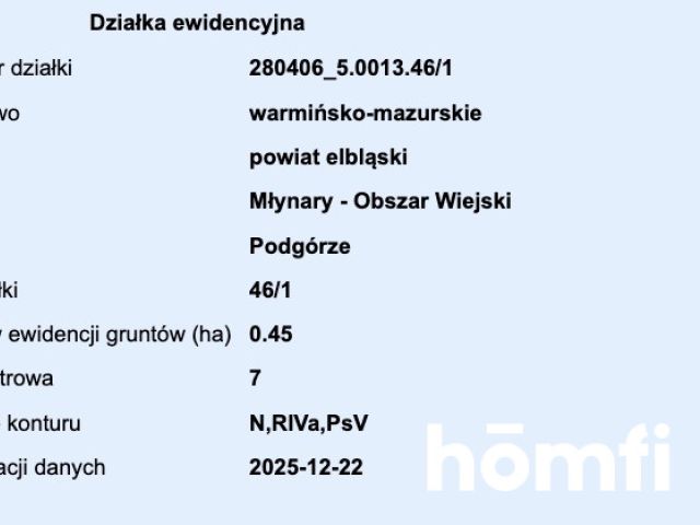 działka RIVa 2,61 ha Zaścianki, elbląski - Działka - Sprzedaż - Elbląski, Młynary / Zaścianki
