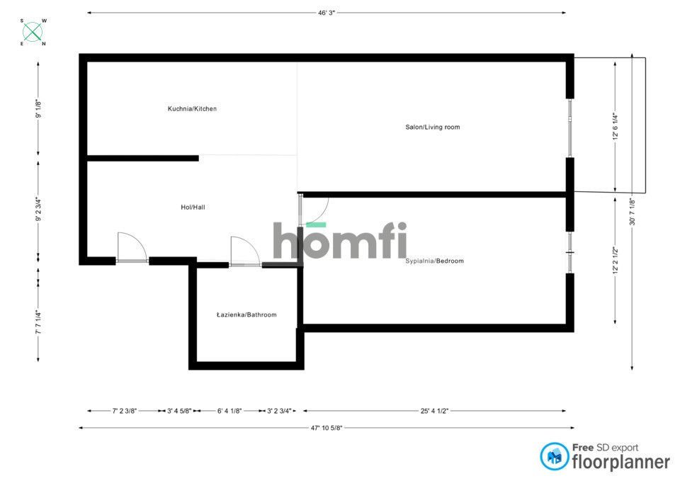 Furnished 2-room apartment with open kitchen in Strzeszyn - Apartment - Sale - Poznań, Jeżyce / Strzeszyn