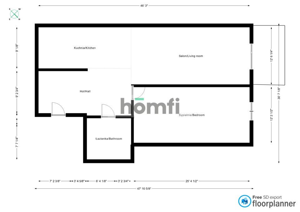 Wyposażone 2-pokojowe mieszkanie z otwartą kuchnią - Apartment - Sale - Poznań, Jeżyce / Strzeszyn