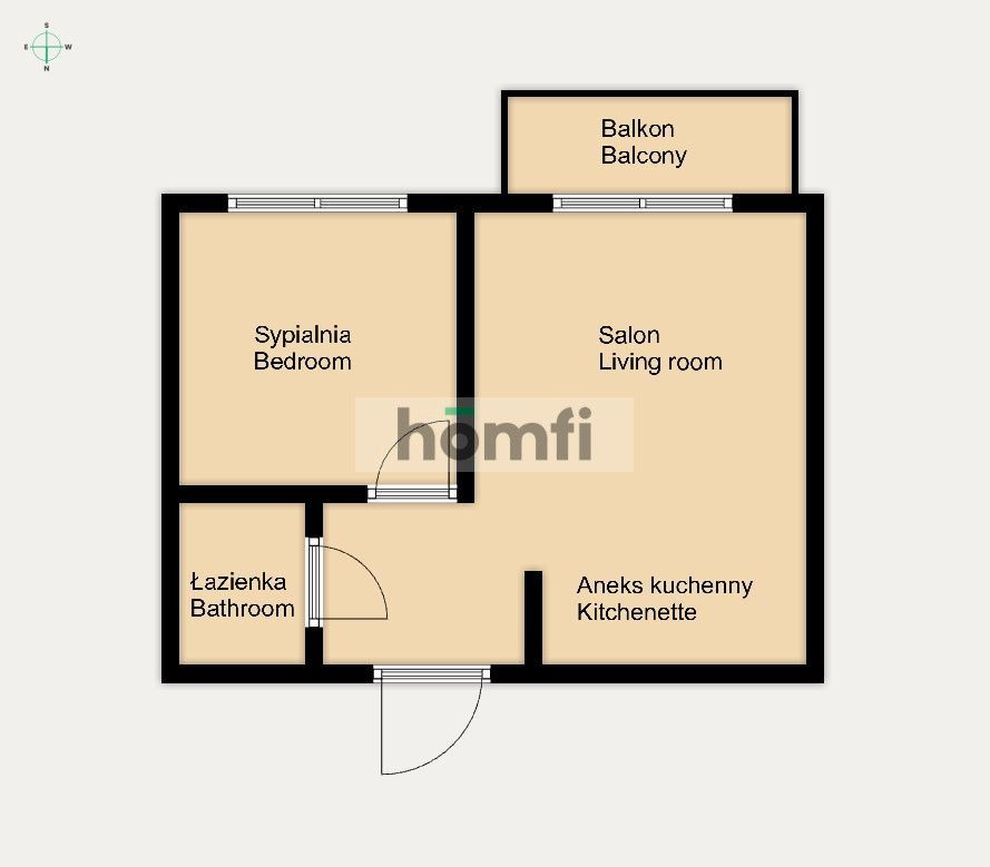 Okulickiego | 2 pokoje z balkonem - Mieszkanie - Wynajem - Kraków, Nowa Huta / Mistrzejowice