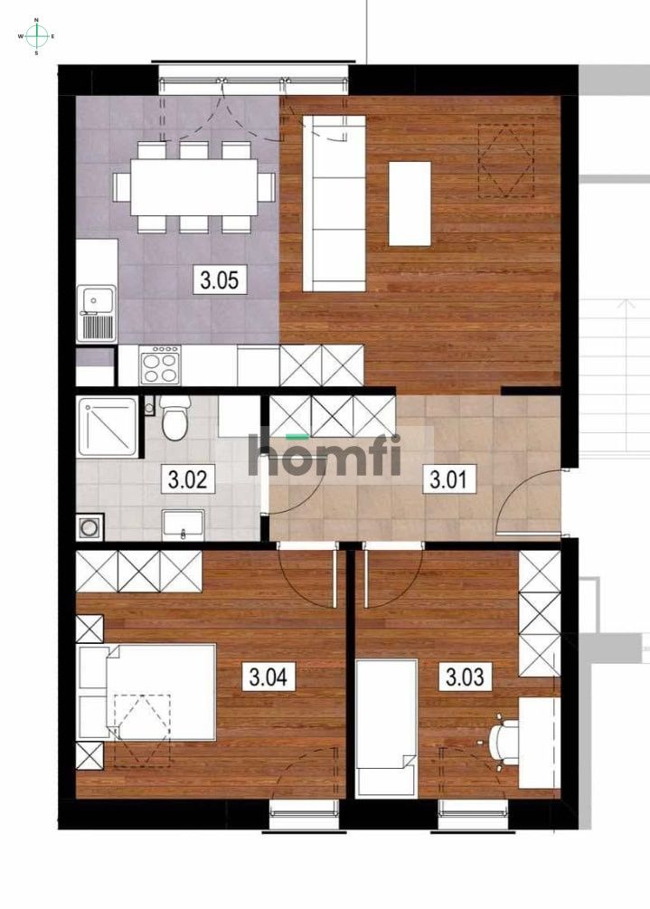 Komfortowe 3 pokojowe mieszkanie z garażem oraz komórką lokatorską - Mieszkanie - Sprzedaż - Krakowski, Zabierzów / Rudawa