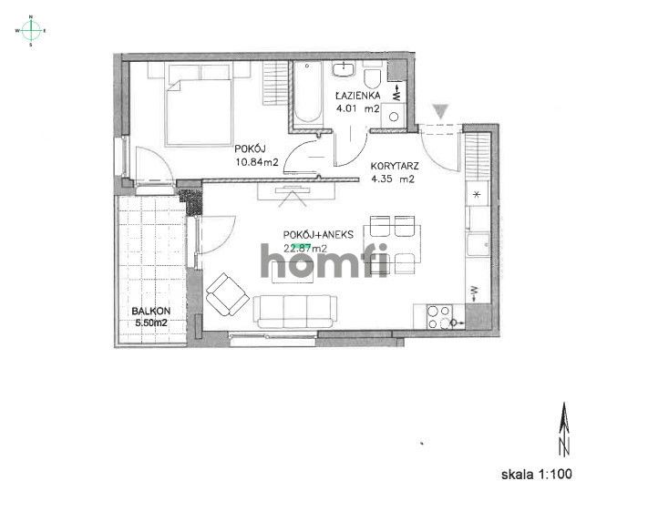 Stylowe 2-pok. mieszkanie z balkonem, nowy budynek - Mieszkanie - Wynajem - Gdańsk, Jasień