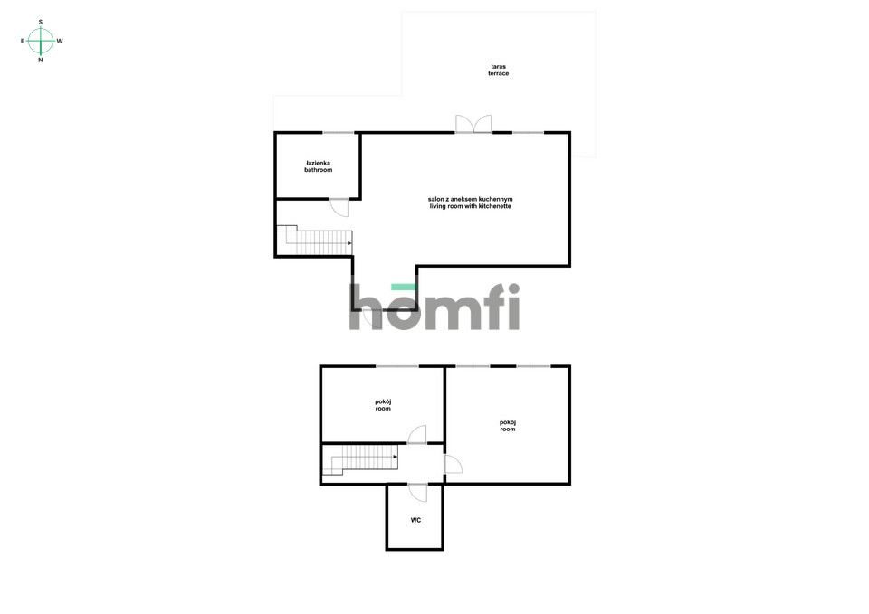 3 rooms with mezzanine and terrace 32m2 - Jagodno - Apartment - Rent - Wrocław, Krzyki / Jagodno