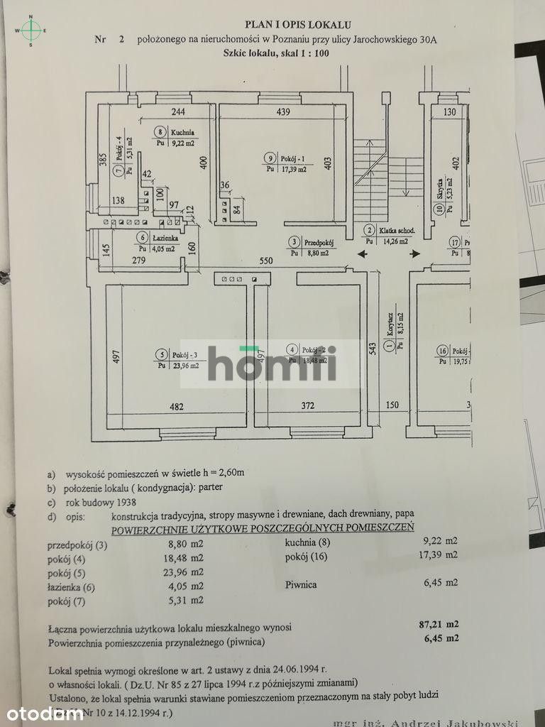 PRZESTRONNE MIESZKANIE NA PARTERZE PRZY PARKU KASPROWICZA - Mieszkanie - Sprzedaż - Poznań, Grunwald / Łazarz