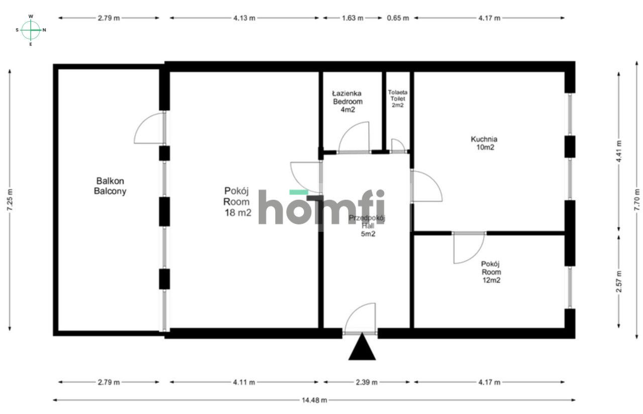 2 pokoje| osobna kuchnia | centrum |Komandorska - Apartment - Rent - Wrocław, Krzyki