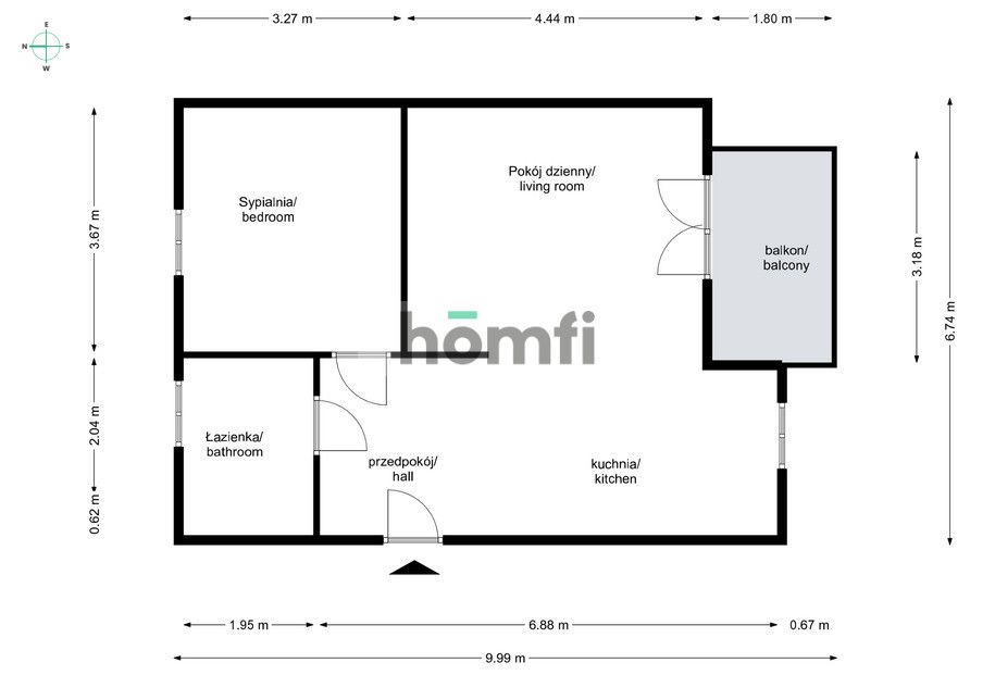 For rent 2 room apartment, Bartla, Kliny - Apartment - Rent - Kraków, Podgórze / Kliny