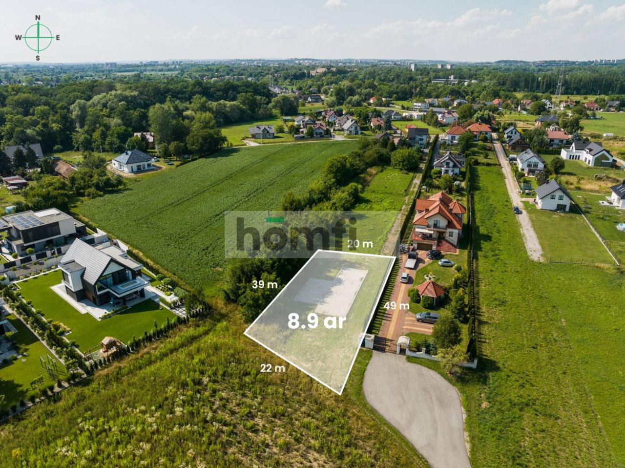 Działka budowlana 890 m² | Kraków – Mogiła | Zielona okolica | Fundamenty + pozwolenie na budowę - Działka - Sprzedaż - Kraków, Nowa Huta / Mogiła