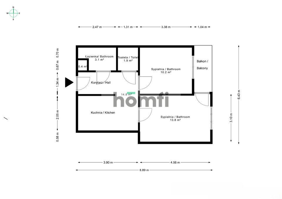 2 Rooms in Przedmieście Oławskie | Separate Garage - Apartment - Rent - Wrocław, Krzyki / Przedmieście Oławskie