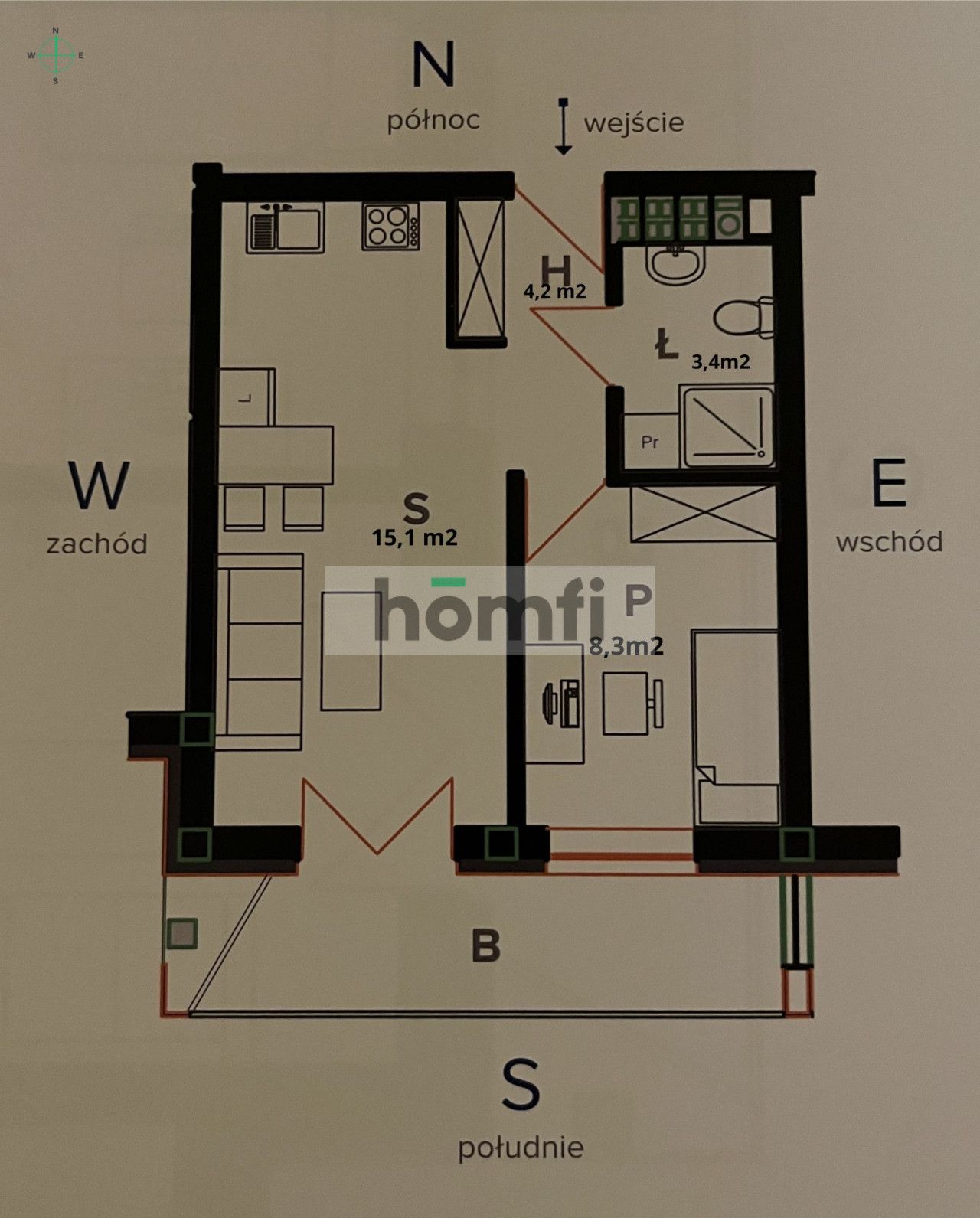 Modern 2 rooms | balcony, elevator | Głogów Młp. - Квартира - Оренда - Rzeszowski, Głogów Małopolski