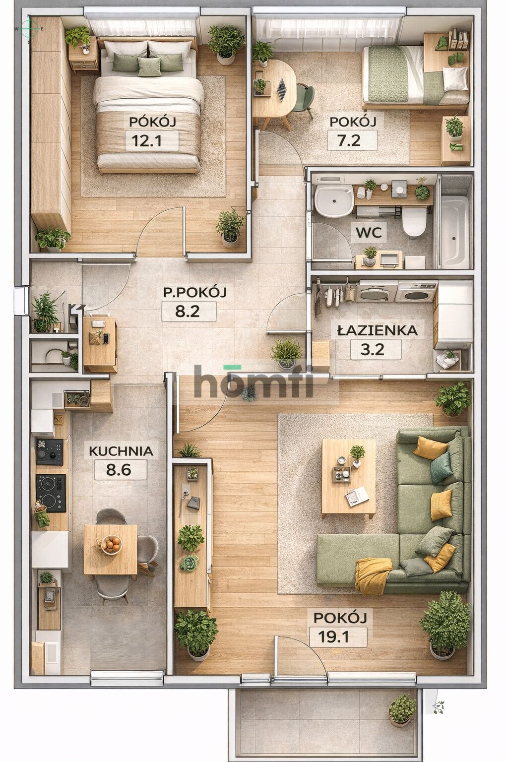 3-Room Apartment with Potential | Separate Kitchen | Kurdwanów - Apartment - Sale - Kraków, Podgórze / Kurdwanów