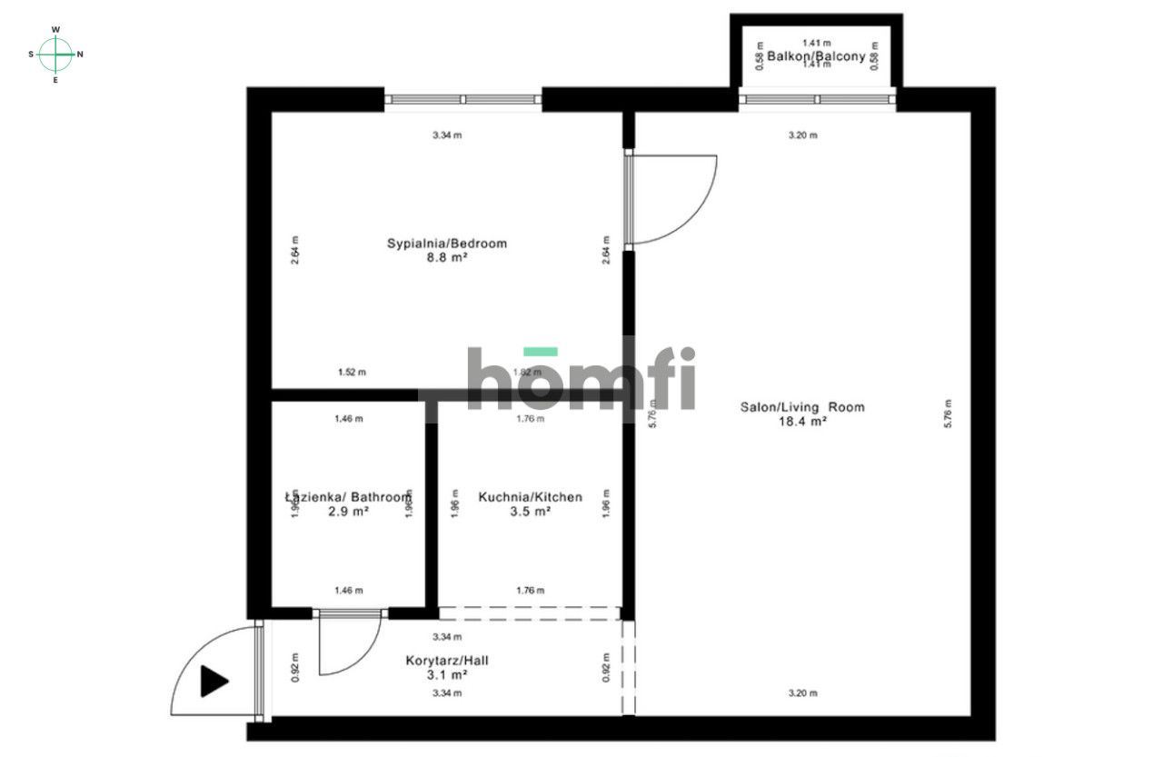 Super okazja! 2 pokoje z balkonem i metro! - Mieszkanie - Sprzedaż - Warszawa, Bielany