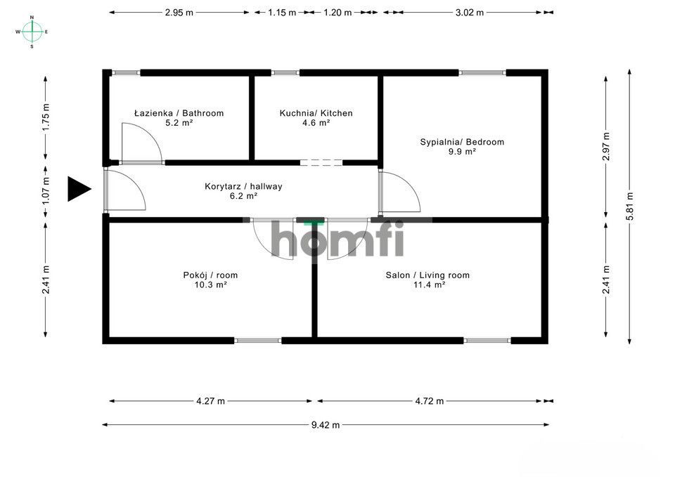 Przytulne 3-pokojowe mieszkanie na Biskupinie - Mieszkanie - Sprzedaż - Wrocław, Śródmieście / Biskupin