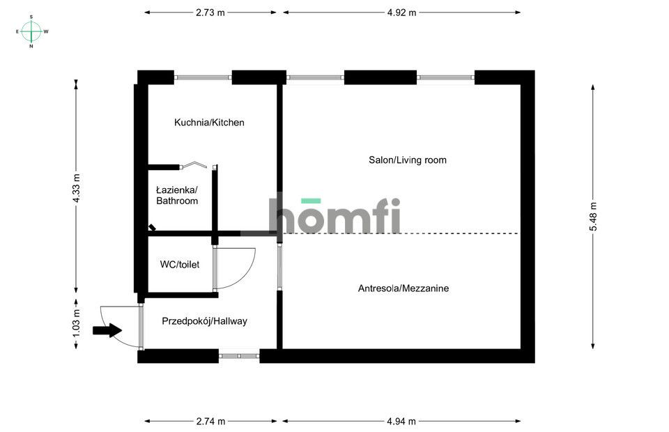 STUDIO APARTMENT WITH MEZZANINE IN BAŁUTY - Apartment - Sale - Łódź, Bałuty