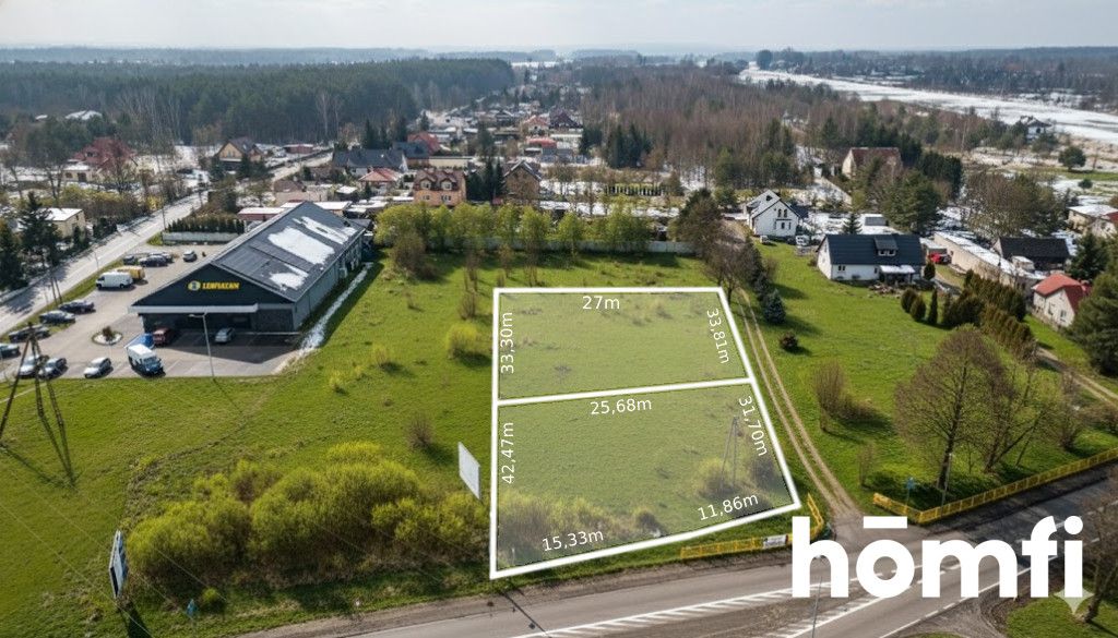 2x 974 m². Rajec Poduchowny. Full WZ utilities - Ділянка - Продаж - Radom, Rajec Poduchowny