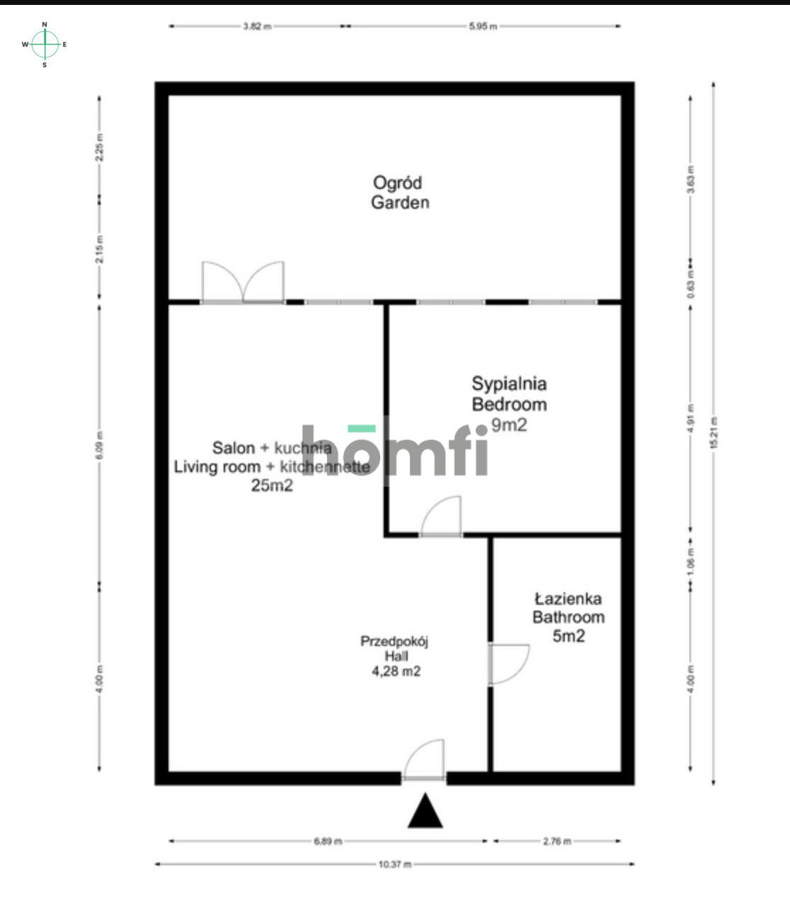 Dwupokojowe mieszkanie z dużym ogrodem - Квартира - Оренда - Wrocław, Krzyki / Jagodno