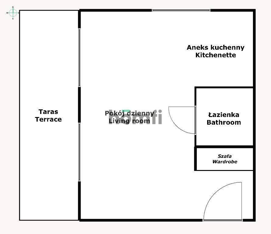 STUDIO Z TARASEM PRZY POMORSKIEJ - Mieszkanie - Wynajem - Wrocław, Śródmieście / Nadodrze