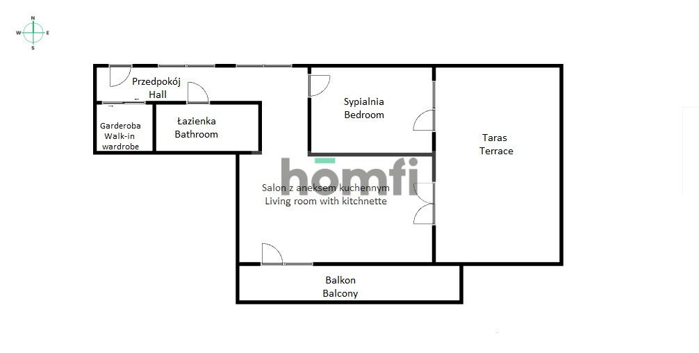 2-pokojowy apartament z tarasem i balkonem 3800 zł - Mieszkanie - Wynajem - Wrocław, Fabryczna / Grabiszyn
