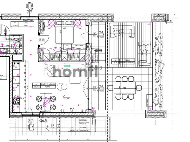 2-pokojowy apartament z tarasem i balkonem 3800 zł - Mieszkanie - Wynajem - Wrocław, Fabryczna / Grabiszyn