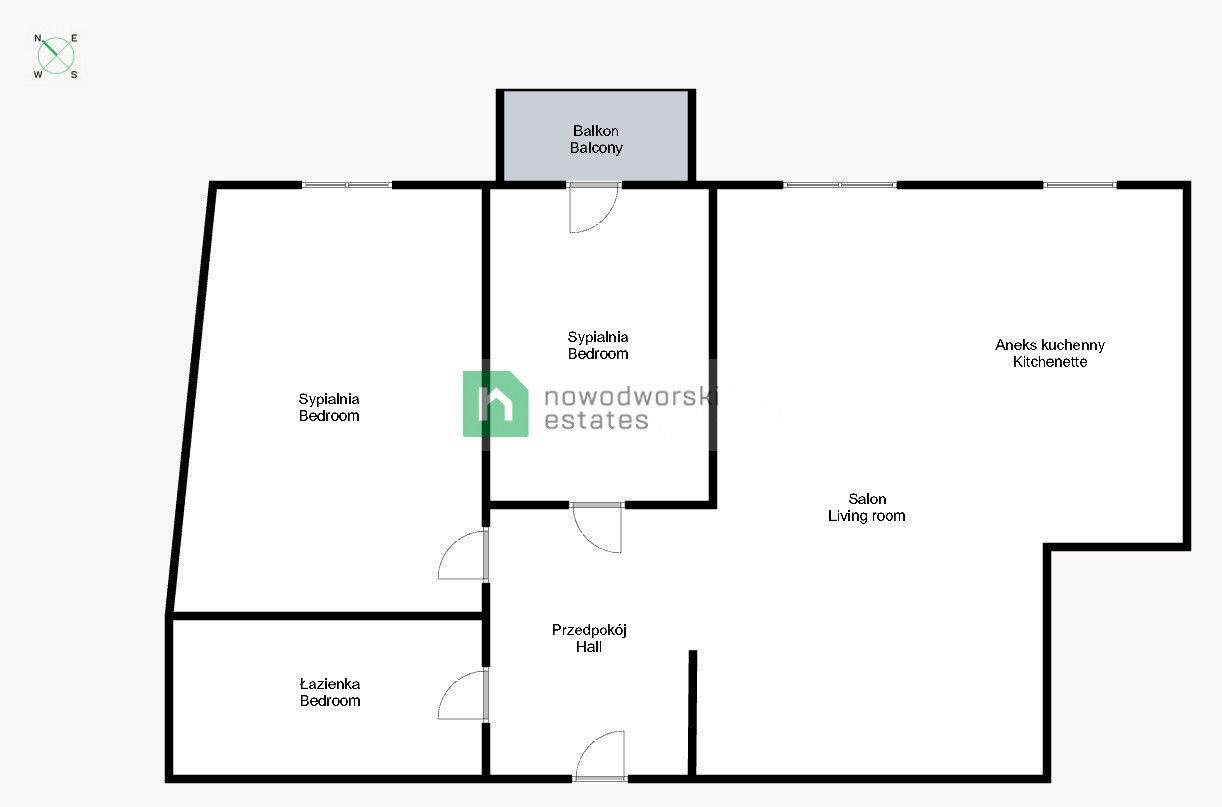 3-pokojowe mieszkanie z klimatyzacją przy ul. Hubskiej - Mieszkanie - Wynajem - Wrocław, Krzyki / Huby