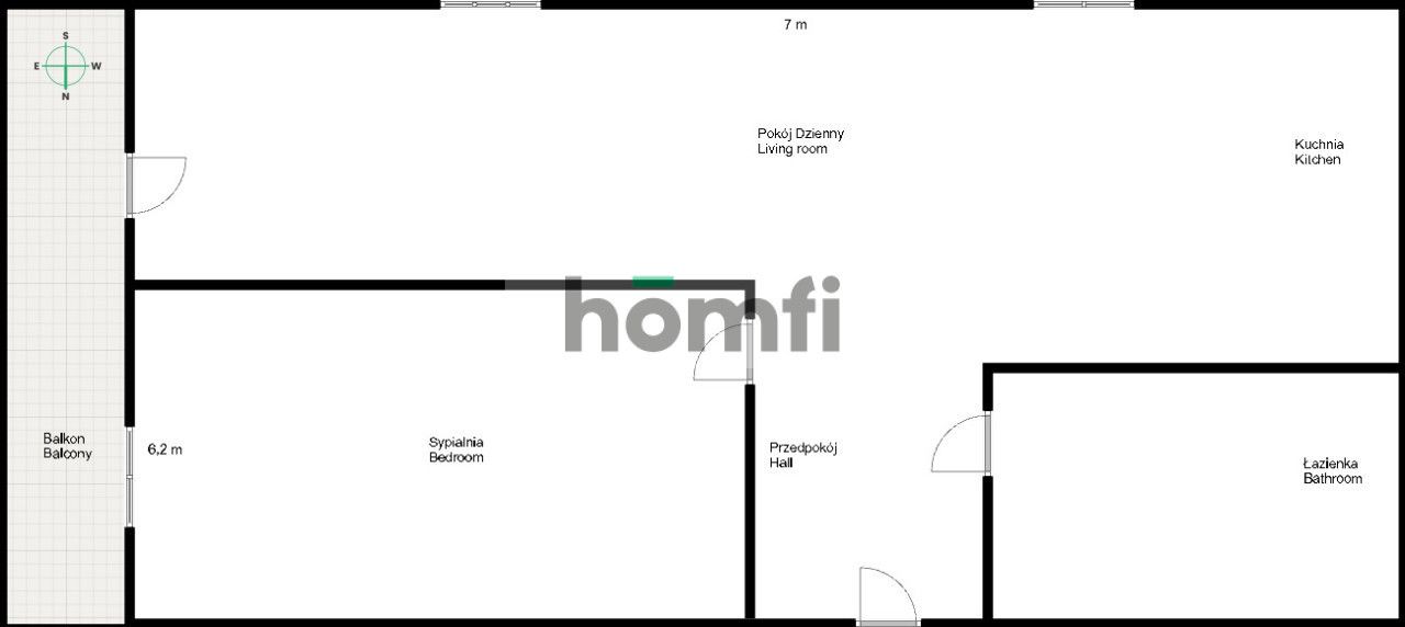Pierwszy najem, dwa pokoje, blisko parku - Mieszkanie - Wynajem - Wrocław, Krzyki / Borek
