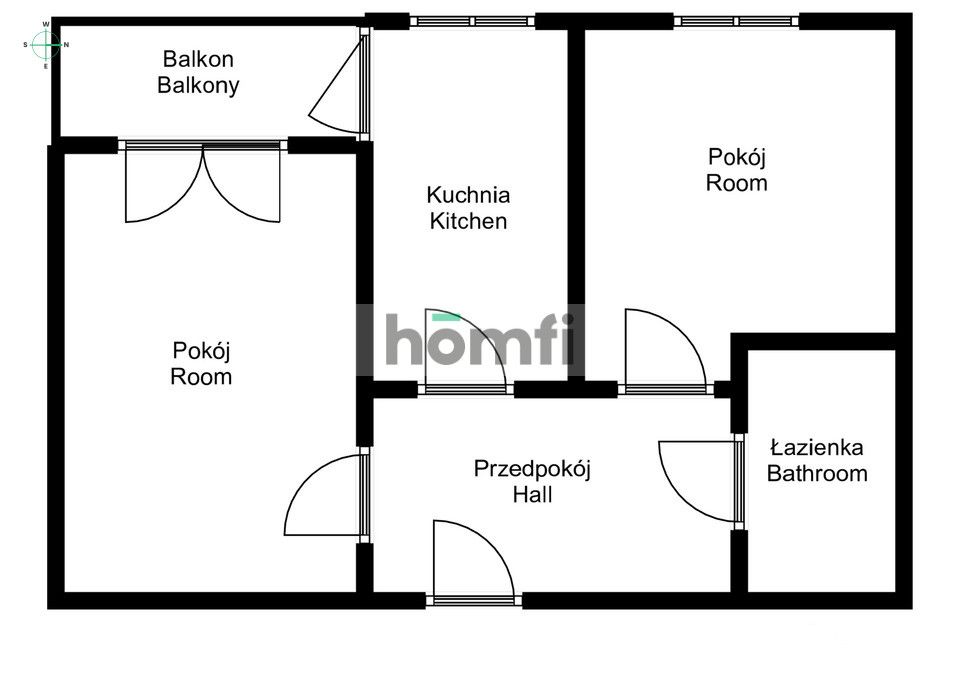 2 pokoje z osobną kuchnią - ul. Bajana, 50m2 - Mieszkanie - Wynajem - Wrocław, Fabryczna