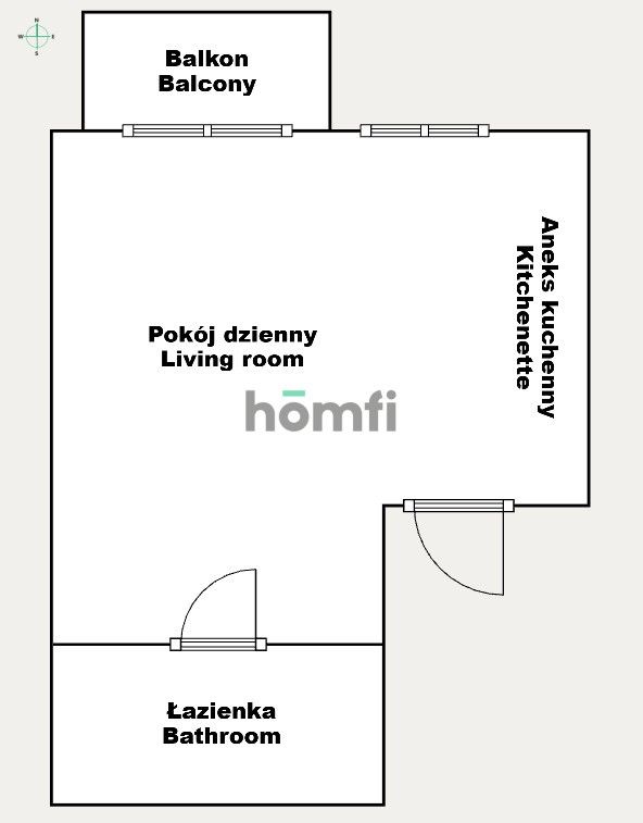 STUDIO Z BALKONEM PRZY JESIONOWEJ - Mieszkanie - Wynajem - Wrocław, Krzyki / Tarnogaj