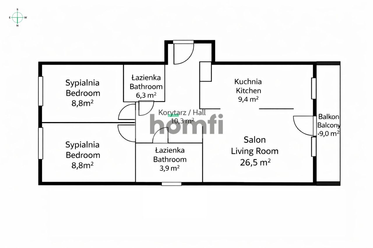 3 rooms with 2 bathrooms, Wolne Miasto - Квартира - Оренда - Gdańsk, Ujeścisko