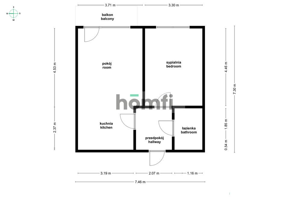 2 pokoje z balkonem i garażem - Oporów - Mieszkanie - Wynajem - Wrocław, Fabryczna / Oporów