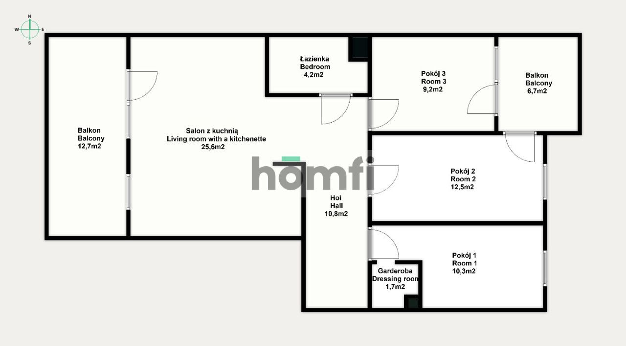 Komfortowe 4-pokojowe mieszkanie z 2 balkonami - Mieszkanie - Sprzedaż - Białystok, Nowe Miasto