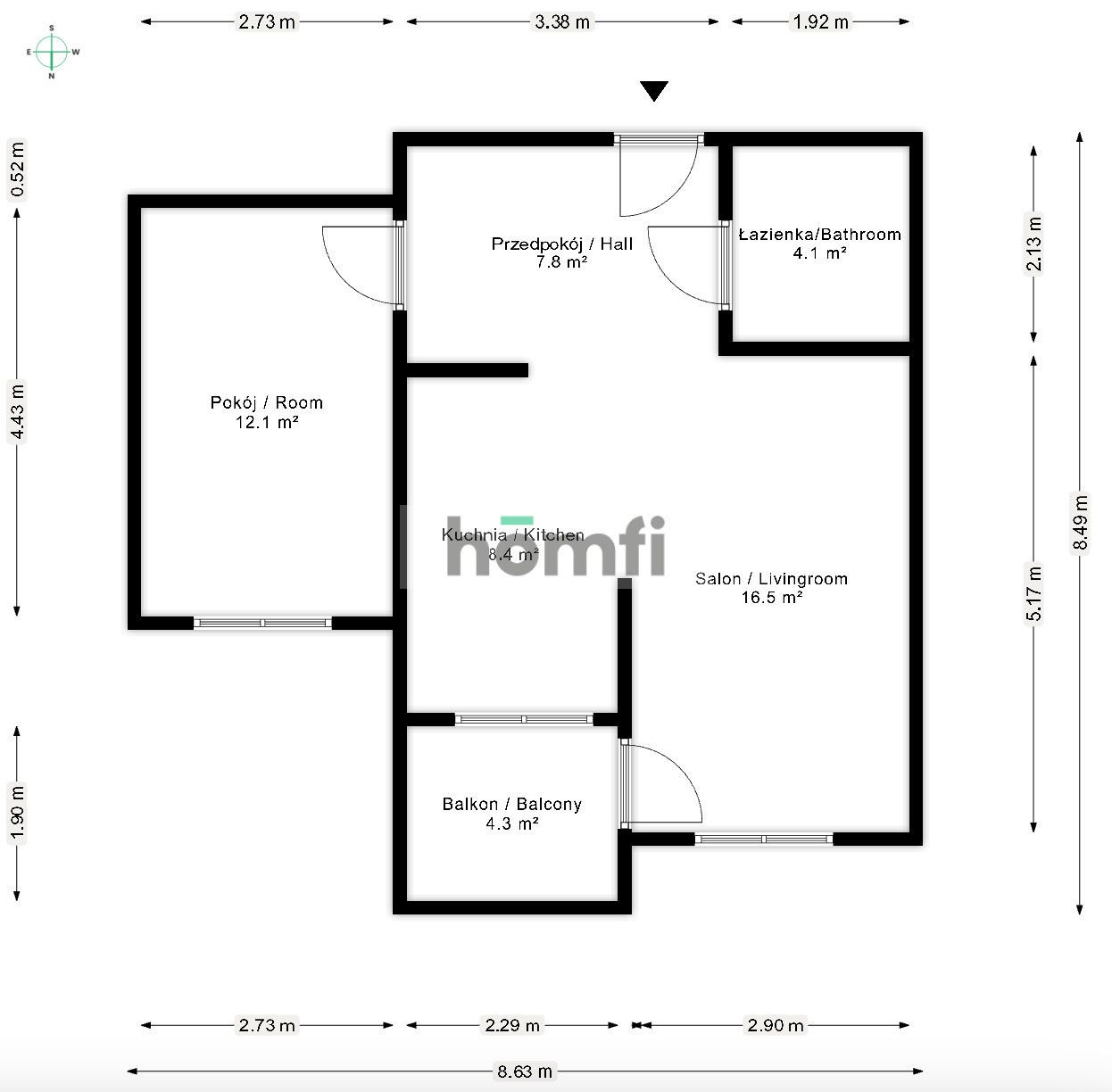 Cozy 49 m² Apartment in Jagodno | Quiet, Green Area - Квартира - Оренда - Wrocław, Krzyki / Jagodno