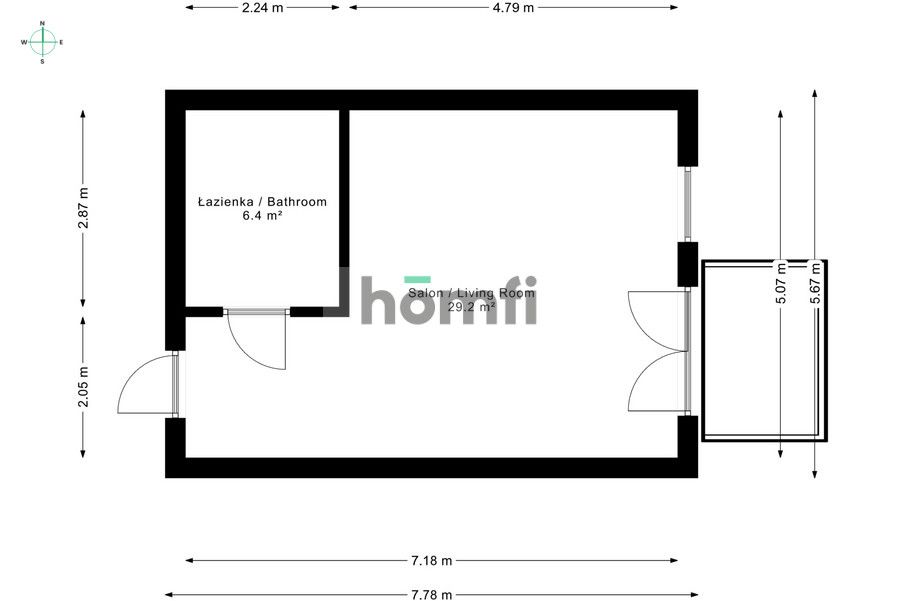 Cozy studio apartment with a balcony! - Apartment - Rent - Poznań