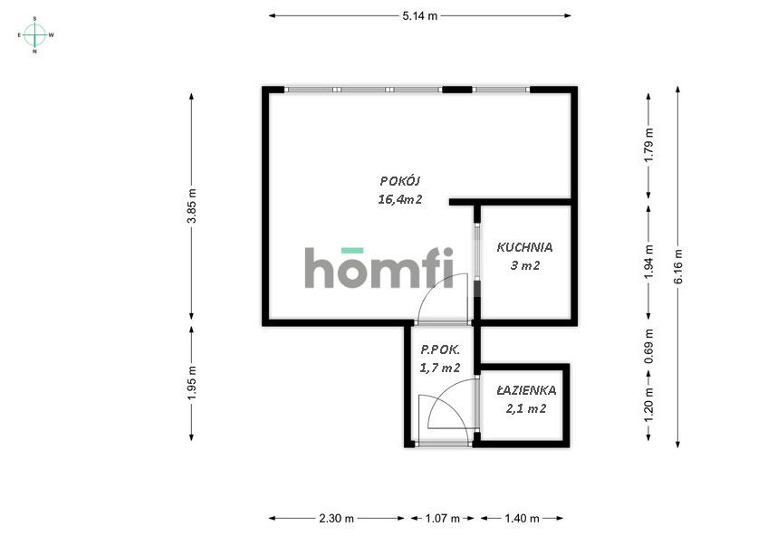 Lowest price – studio flat in an apartment building near the city centre - Apartment - Rent - Grudziądz, Centrum