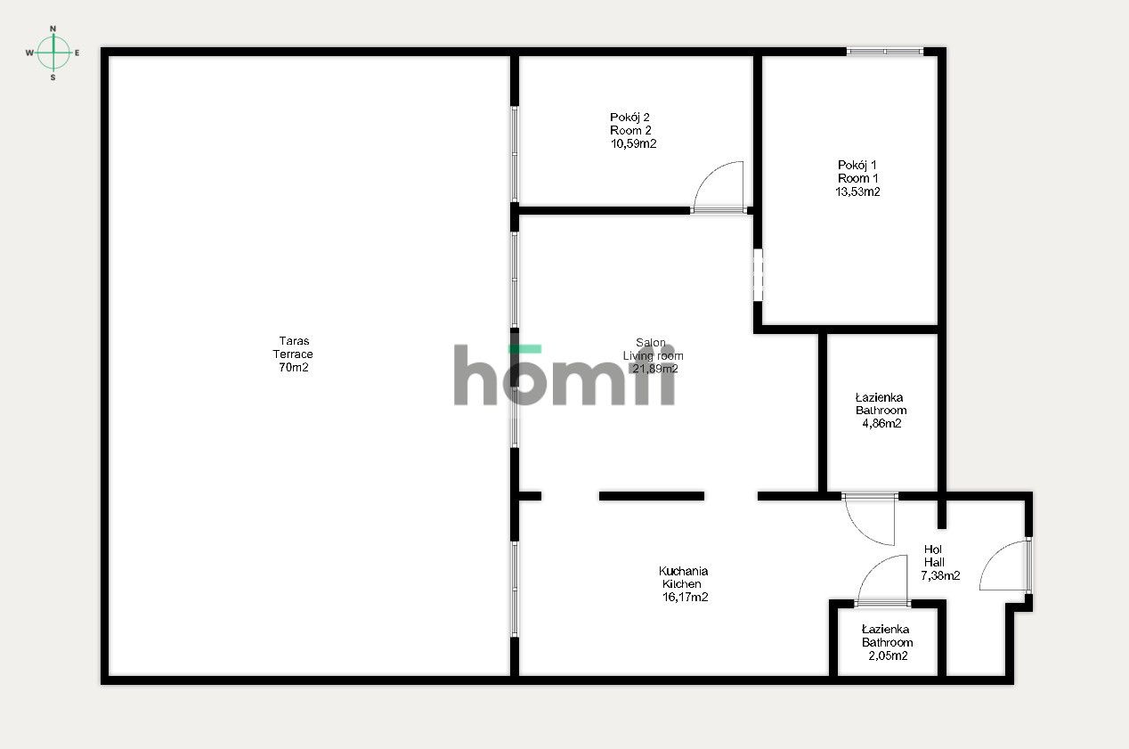 Unique Apartment with a Giant Terrace (70 m²) - Квартира - Продаж - Białystok, Wysoki Stoczek