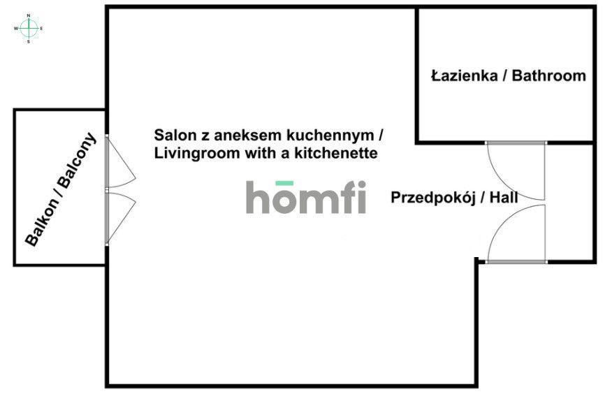 A spacious studio with a balcony - Myśliwska, Migowo - Apartment - Rent - Gdańsk, Piecki-Migowo