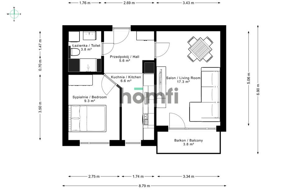 Bielsko, City Center: 2 rooms, 44m², move-in ready - Квартира - Продаж - Bielsko-Biała, Lipnik