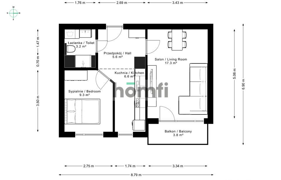 Bielsko, City Center: 2 rooms, 44m², move-in ready - Квартира - Продаж - Bielsko-Biała